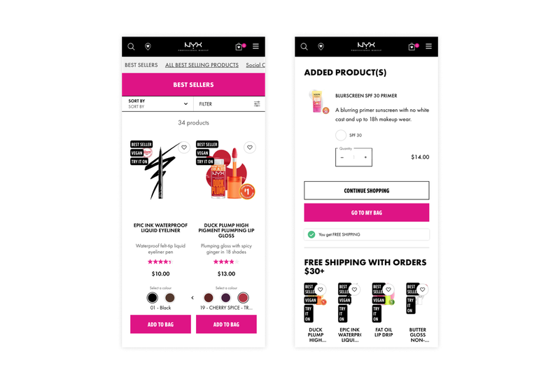 e-Commerce Features of nyxcosmetics-nordics.com